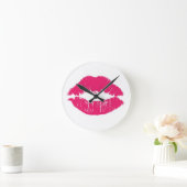 Hot-roze lippenvergrendeling ronde klok (Huis)