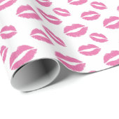 Hot-roze lips Kiss-patroon Cadeaupapier (Rol Hoek)
