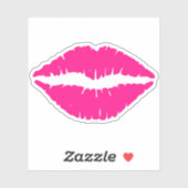 Hot-roze lips Kiss Sticker (Vel)