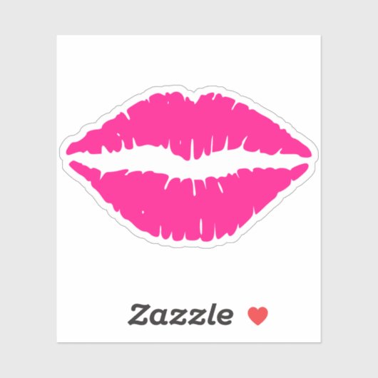 Hot-roze lips Kiss Sticker (Vel)