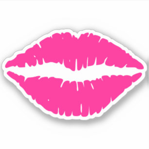 Hot-roze lips Kiss Sticker