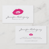 Hot-roze lips Lipstick Makeup Artiest Cosmetic Visitekaartje (Voorkant / Achterkant)