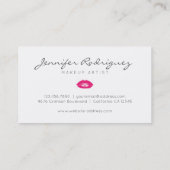 Hot-roze lips Lipstick Makeup Artiest Cosmetic Visitekaartje (Achterkant)