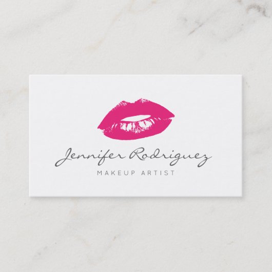 Hot-roze lips Lipstick Makeup Artiest Cosmetic Visitekaartje (Voorkant)