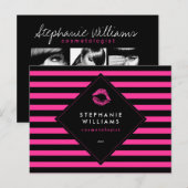 Hot-roze lips Makeup Artistry Comkaart Briefkaart (Voorkant / Achterkant)