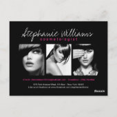 Hot-roze lips Makeup Artistry Comkaart Briefkaart (Achterkant)