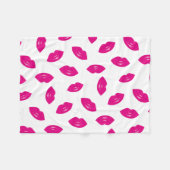 Hot-roze lips Patroon Chic Lipstick Afdrukken Fleece Deken (Voorkant (Horizontaal))
