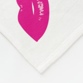 Hot-roze lips Patroon Chic Lipstick Afdrukken Fleece Deken (Hoek)