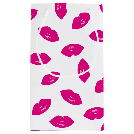 Hot-roze lips Patroon Chic Lipstick Afdrukken Klein Cadeauzakje (Achterkant)