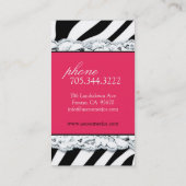 Hot-roze lips + Zebra Print Visitekaartjes (Achterkant)