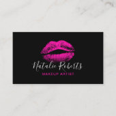 Hot-roze lipstick, artiest Black Beauty Salon Visitekaartje (Voorkant)