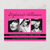 Hot-roze lipstick, glad-makreel-compartimentkaart briefkaart (Voorkant)