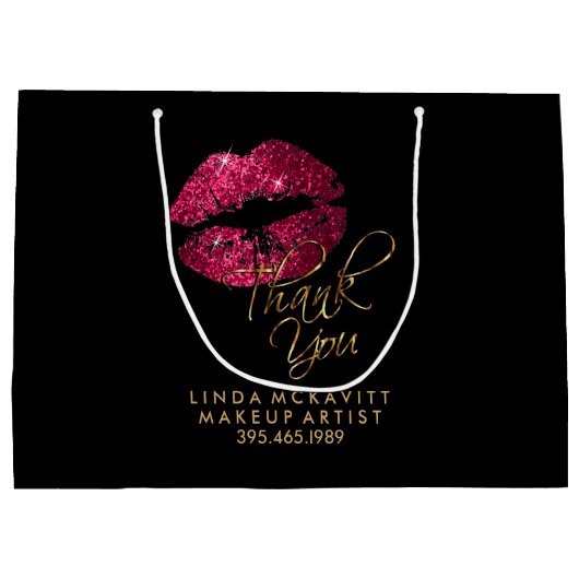 Hot-roze lipstick op zwart - Hartelijk dank Groot Cadeauzakje (Achterkant)