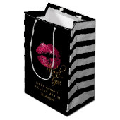 Hot-roze lipstick & White Stripes - Hartelijk dank Medium Cadeauzakje (Voorkant Gekanteld)