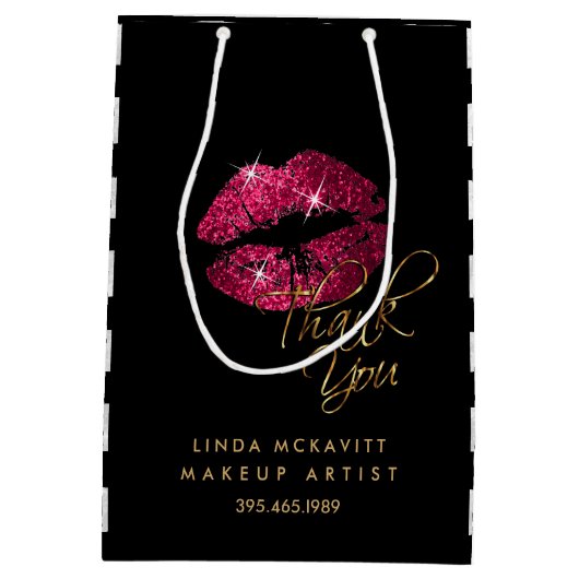 Hot-roze lipstick & White Stripes - Hartelijk dank Medium Cadeauzakje (Achterkant)