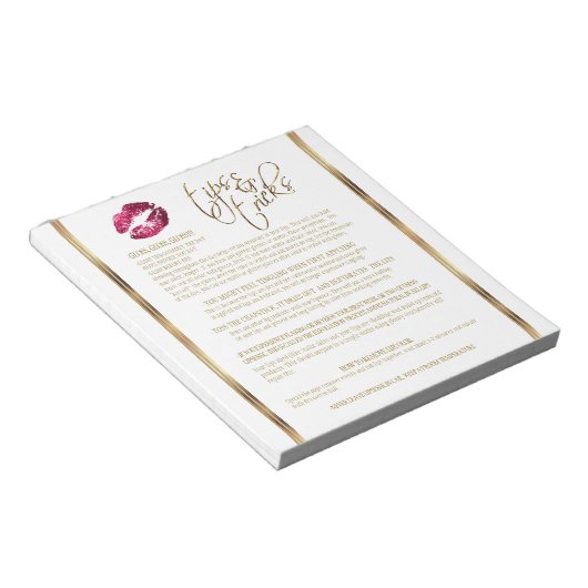 Hot-roze liptips en tricks notitieblok (Schuin)