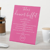 Hot-roze Logo Dinner Buffet Menu Wigdenweddenschap Reclamebord Met Voetstuk (Insitu)