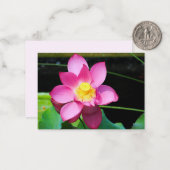 Hot-roze Lotus Flower Notitiekaartje (Voorkant / Achterkant in situ)