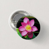 Hot-roze Lotus Flower Ronde Button 3,2 Cm (Voorkant /achterkant)