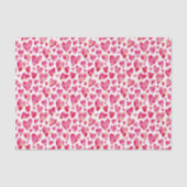Hot-roze Love Heart patroon Tissuepapier (Voorkant)