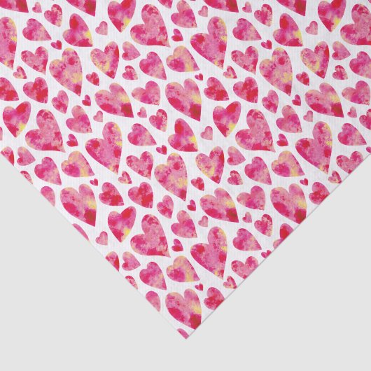 Hot-roze Love Heart patroon Tissuepapier (Detail)