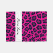 Hot-roze luipaard afdrukken Aangepaste naam bank Fleece Deken (Voorkant (Horizontaal))