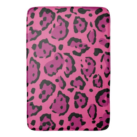 Hot-roze luipaard afdrukken badmat (Voorkant Verticaal)