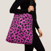 Hot-roze luipaard afdrukken crossbody tas (Dichtbij)