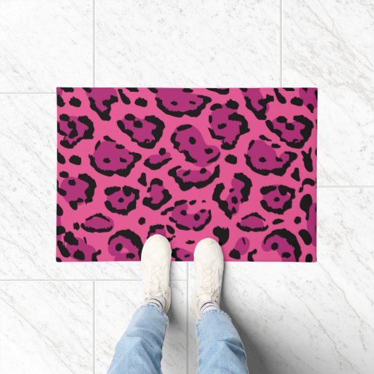 Hot-roze luipaard afdrukken deurmat (Binnen)