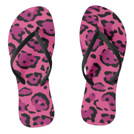 Hot-roze luipaard afdrukken teenslippers (Voetbed)