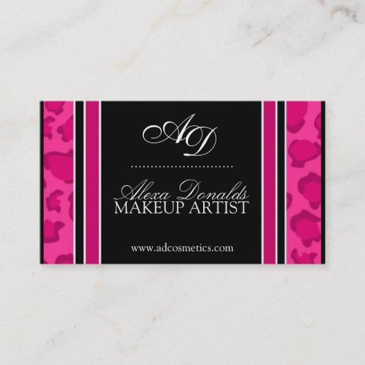 Hot-roze luipaard afdrukken | Visitekaartje (Voorkant)