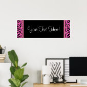 Hot-roze luipaard Baby shower banner Poster (Thuiskantoor)