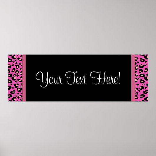 Hot-roze luipaard Baby shower banner Poster (Voorkant)