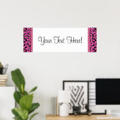 Hot-roze luipaard Baby shower banner Poster (Thuiskantoor)