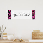 Hot-roze luipaard Baby shower banner Poster (Keuken)