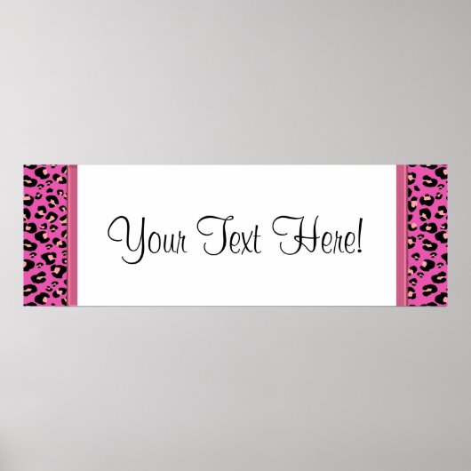 Hot-roze luipaard Baby shower banner Poster (Voorkant)