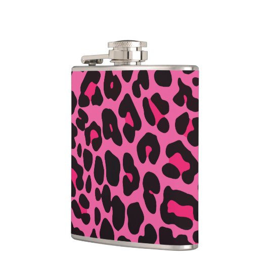 Hot-roze luipaard heupfles (Links)