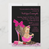 Hot roze luipaard hoge hak schoen Baby shower Kaart (Achterkant)