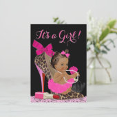 Hot roze luipaard hoge hak schoen etnisch Baby sho Kaart (Staand voorkant)