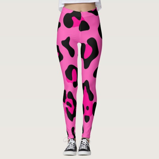 hot roze luipaard leggings (Voorkant)