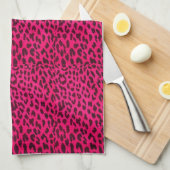 Hot-roze luipaard printhanddoek* theedoek (Quarter Fold)