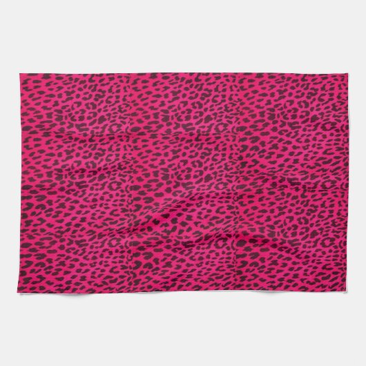 Hot-roze luipaard printhanddoek* theedoek (Horizontaal)