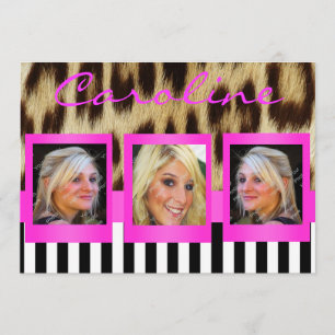 Hot-roze luipaard Stripes Afstudeerder Foto's uitn Kaart