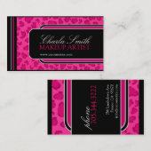 Hot-roze luipaard Visitekaartje afdrukken (Voorkant / Achterkant)