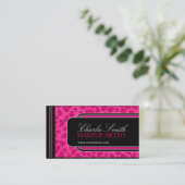 Hot-roze luipaard Visitekaartje afdrukken (Staand voorkant)