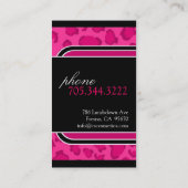 Hot-roze luipaard Visitekaartje afdrukken (Achterkant)