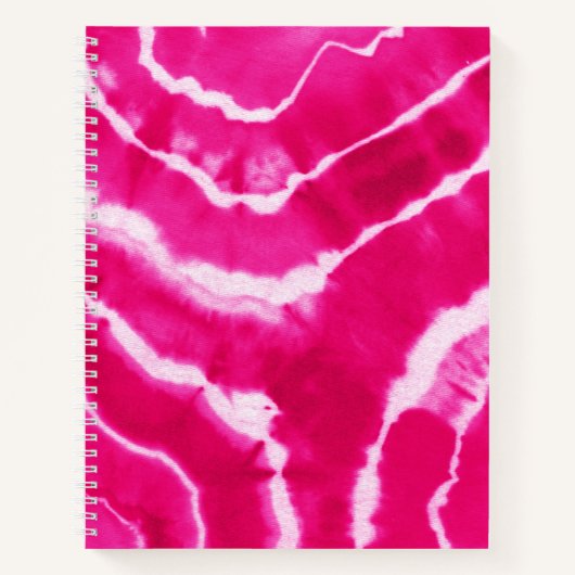 Hot-roze magenta Fuchsia Cool Tie Waterverf Notitieboek (Voorkant)