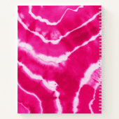 Hot-roze magenta Fuchsia Cool Tie Waterverf Notitieboek (Achterkant)
