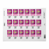 Hot Roze Magenta Marmeren Tekst QR Code Sjabloon Etiket (Full Sheet)