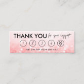 Hot-roze Makeup Hair Bedankt Loyalty Kaart Mini Visitekaartje (Voorkant)